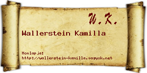Wallerstein Kamilla névjegykártya